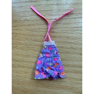 Barbie Kelly Doll Purple Floral Overalls Outfit With Pink Straps & Lace Trim